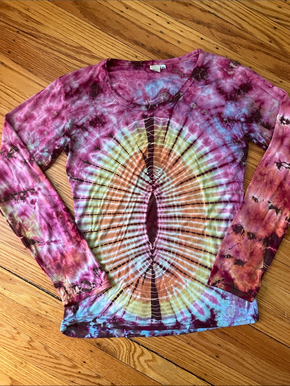 Kathmandu Tie-Dye Long Sleeve Top - Pink, Purple, Brown, Blue, Yellow